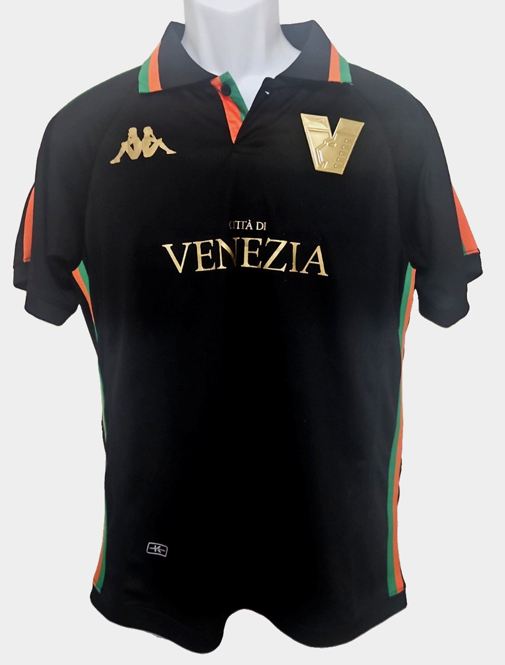 Kappa Venezia FC 22/23 Home Jersey M Black Gold Soccer Shirt